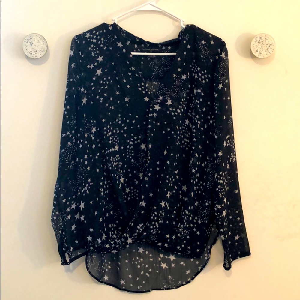 Banana republic sheer long sleeve blouse